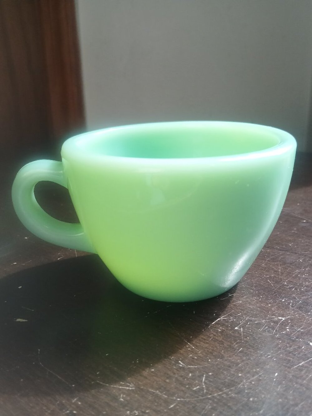 Vintage Fire-King Jadeite Heavy Restaurant Ware Cup C-Handle-Excellent Condition